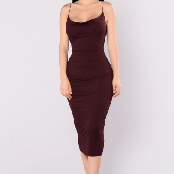 NWT Fashion Nova Cowl Neck Midi Dress - Picture 1 of 8